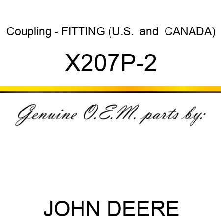 Coupling - FITTING (U.S. & CANADA) X207P-2