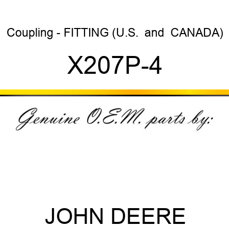 Coupling - FITTING (U.S. & CANADA) X207P-4