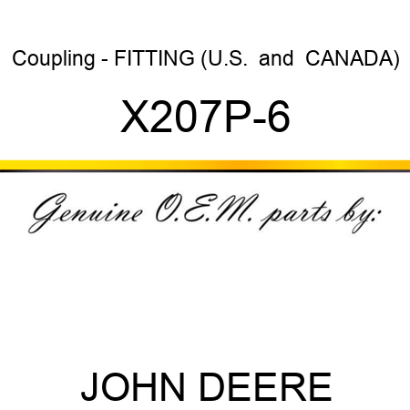 Coupling - FITTING (U.S. & CANADA) X207P-6