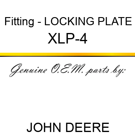 Fitting - LOCKING PLATE XLP-4