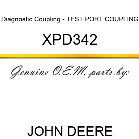 Diagnostic Coupling - TEST PORT COUPLING XPD342