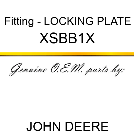 Fitting - LOCKING PLATE XSBB1X