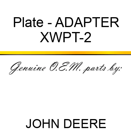 Plate - ADAPTER XWPT-2