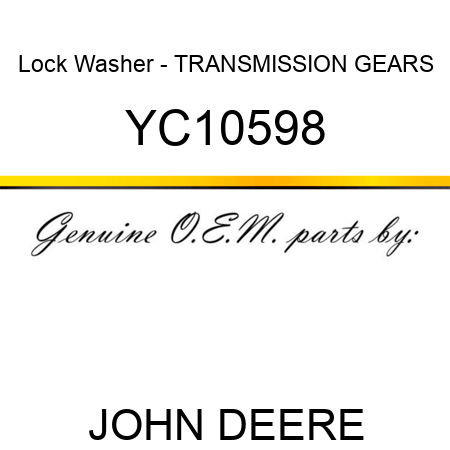 Lock Washer - TRANSMISSION GEARS YC10598