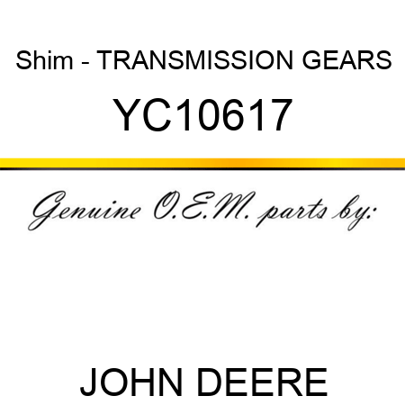 Shim - TRANSMISSION GEARS YC10617
