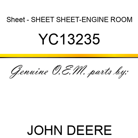 Sheet - SHEET, SHEET-ENGINE ROOM YC13235