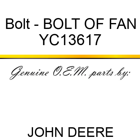 Bolt - BOLT OF FAN YC13617