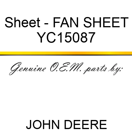 Sheet - FAN SHEET YC15087