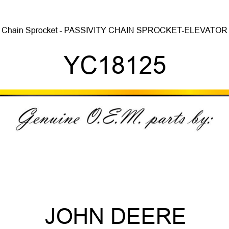 Chain Sprocket - PASSIVITY CHAIN SPROCKET-ELEVATOR YC18125