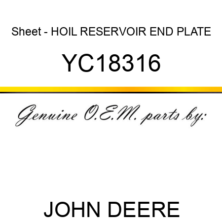 Sheet - HOIL RESERVOIR END PLATE YC18316