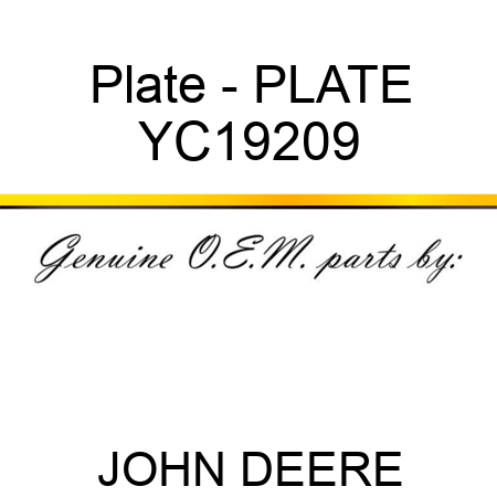 Plate - PLATE YC19209
