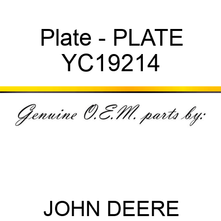 Plate - PLATE YC19214