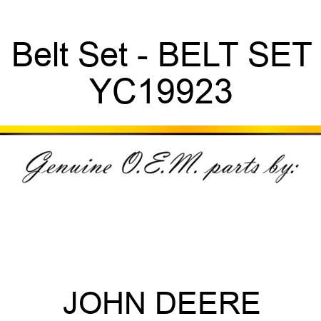 Belt Set - BELT SET YC19923