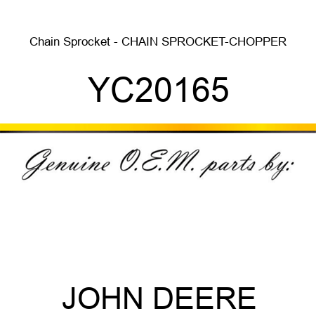 Chain Sprocket - CHAIN SPROCKET-CHOPPER YC20165