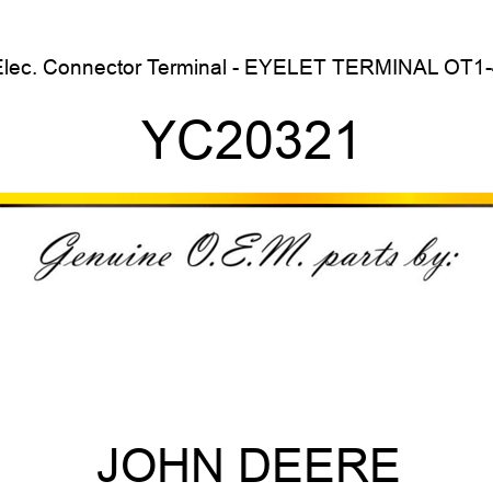 Elec. Connector Terminal - EYELET TERMINAL OT1-4 YC20321