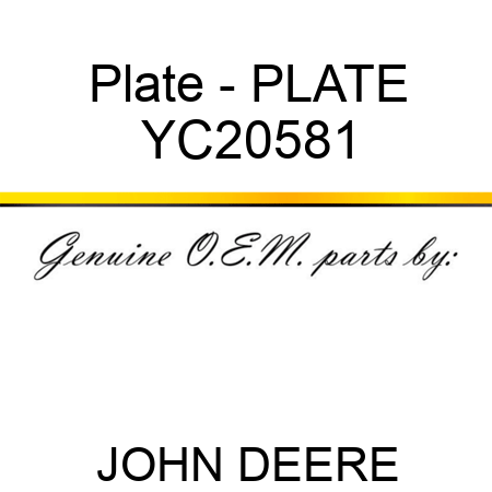 Plate - PLATE YC20581