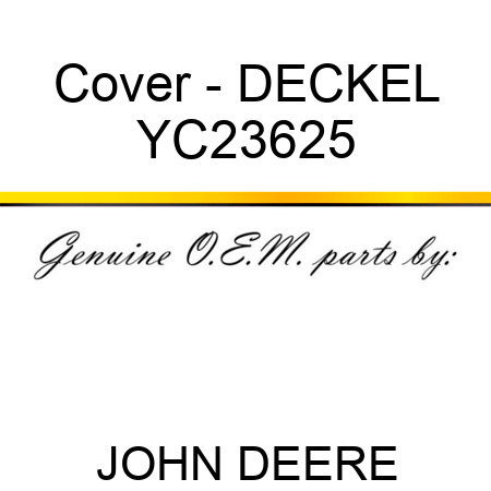 Cover - DECKEL YC23625