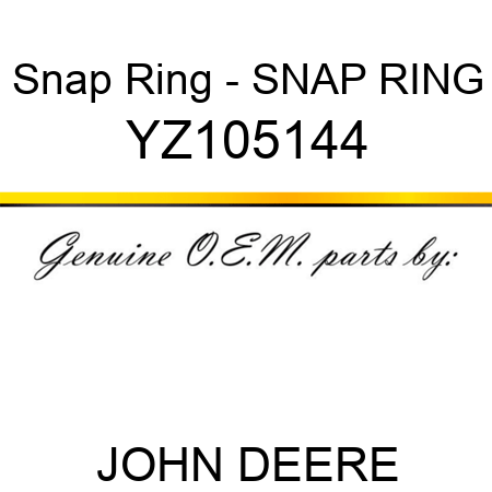 Snap Ring - SNAP RING YZ105144
