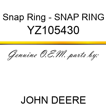 Snap Ring - SNAP RING YZ105430