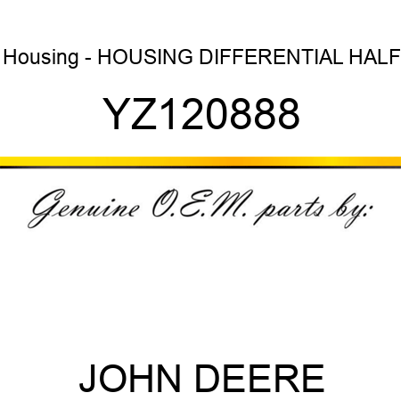 Housing - HOUSING, DIFFERENTIAL HALF YZ120888