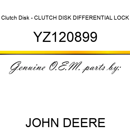 Clutch Disk - CLUTCH DISK, DIFFERENTIAL LOCK YZ120899