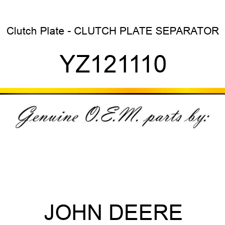 Clutch Plate - CLUTCH PLATE, SEPARATOR YZ121110