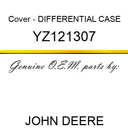 Cover - DIFFERENTIAL CASE YZ121307