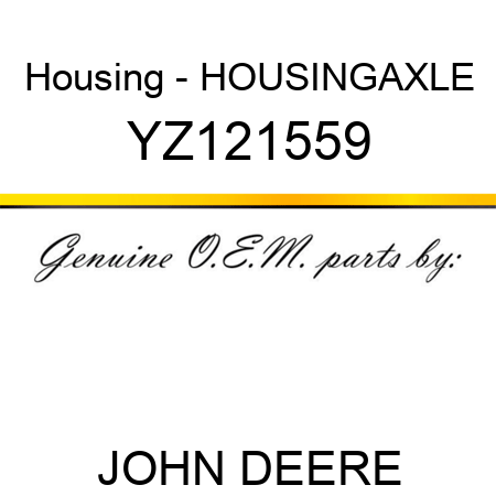 Housing - HOUSING,AXLE YZ121559