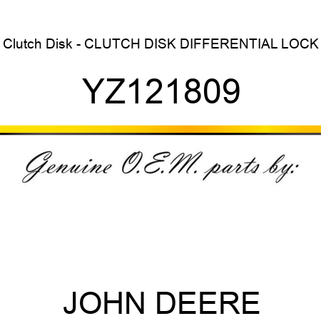 Clutch Disk - CLUTCH DISK, DIFFERENTIAL LOCK YZ121809