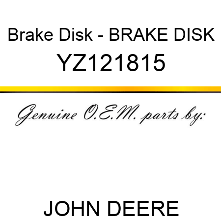 Brake Disk - BRAKE DISK YZ121815