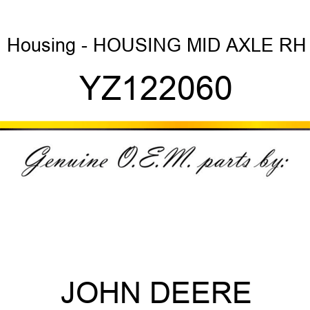 Housing - HOUSING, MID AXLE RH YZ122060