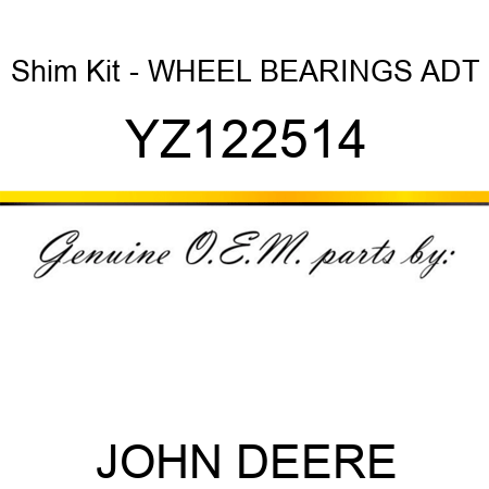 Shim Kit - WHEEL BEARINGS ADT YZ122514