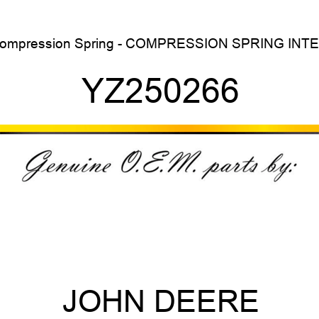 Compression Spring - COMPRESSION SPRING, INTER YZ250266