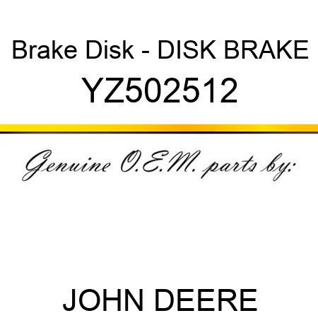 Brake Disk - DISK, BRAKE YZ502512