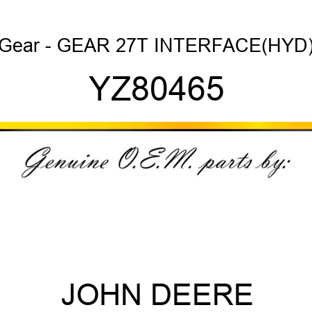 Gear - GEAR, 27T INTERFACE(HYD) YZ80465