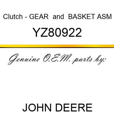 Clutch - GEAR & BASKET ASM YZ80922