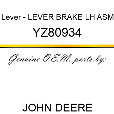 Lever - LEVER, BRAKE LH ASM YZ80934