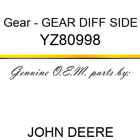 Gear - GEAR, DIFF SIDE YZ80998