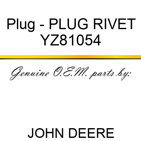 Plug - PLUG, RIVET YZ81054