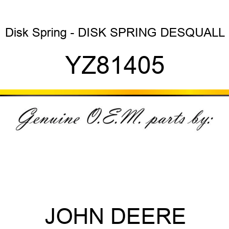 Disk Spring - DISK SPRING, DESQUALL YZ81405
