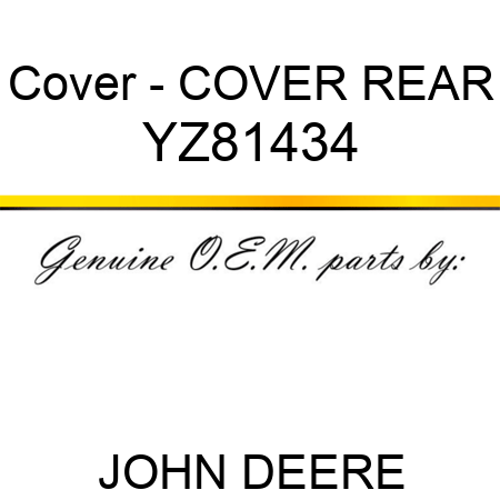 Cover - COVER, REAR YZ81434
