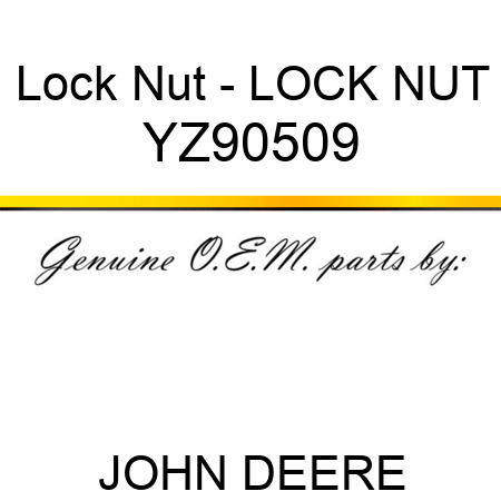 Lock Nut - LOCK NUT YZ90509
