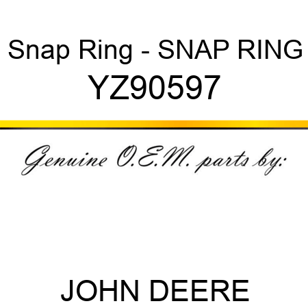 Snap Ring - SNAP RING YZ90597