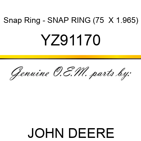 Snap Ring - SNAP RING, (75  X 1.965) YZ91170