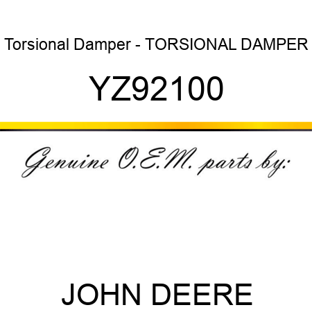 Torsional Damper - TORSIONAL DAMPER YZ92100