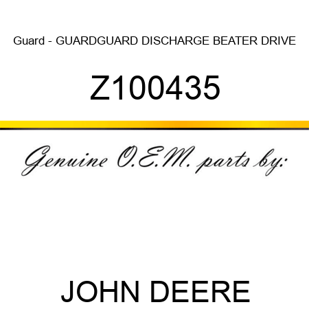 Guard - GUARD,GUARD, DISCHARGE BEATER DRIVE Z100435