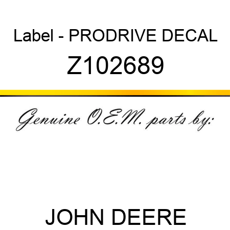 Label - PRODRIVE DECAL Z102689