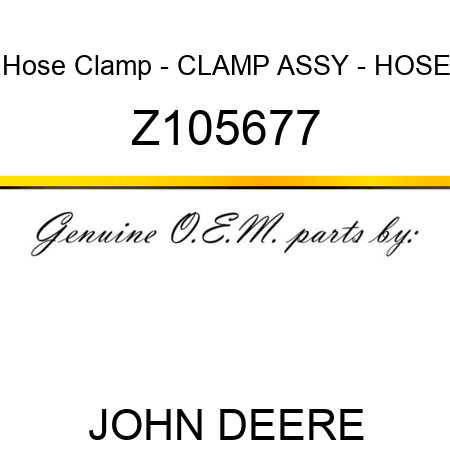 Hose Clamp - CLAMP ASSY - HOSE Z105677