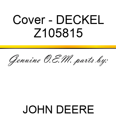 Cover - DECKEL Z105815