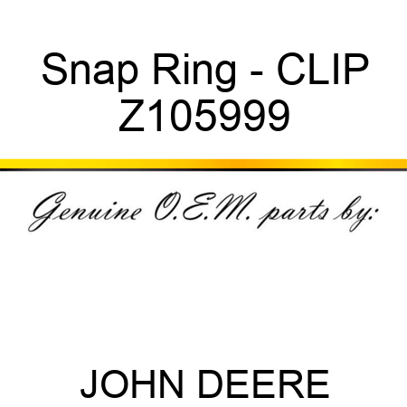 Snap Ring - CLIP Z105999